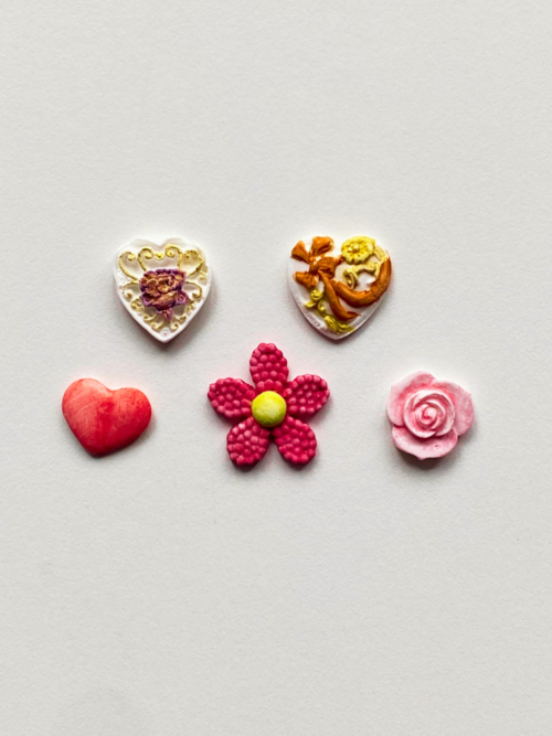 Decorative hearts&flowers painted